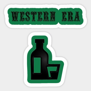 Western Era - Whiskey Bottle and Glass Sticker